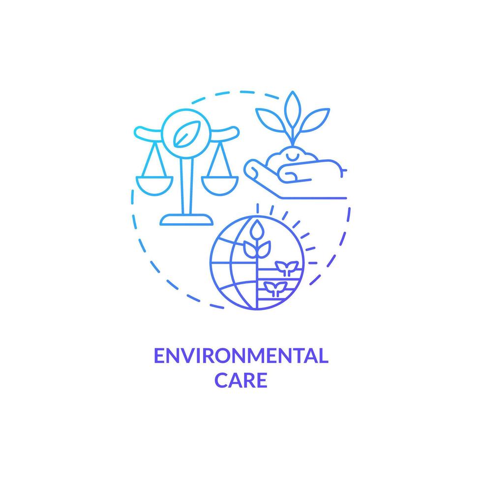 Environmental care blue gradient concept icon. Natural resources. Agriculture policy objective abstract idea thin line illustration. Isolated outline drawing vector