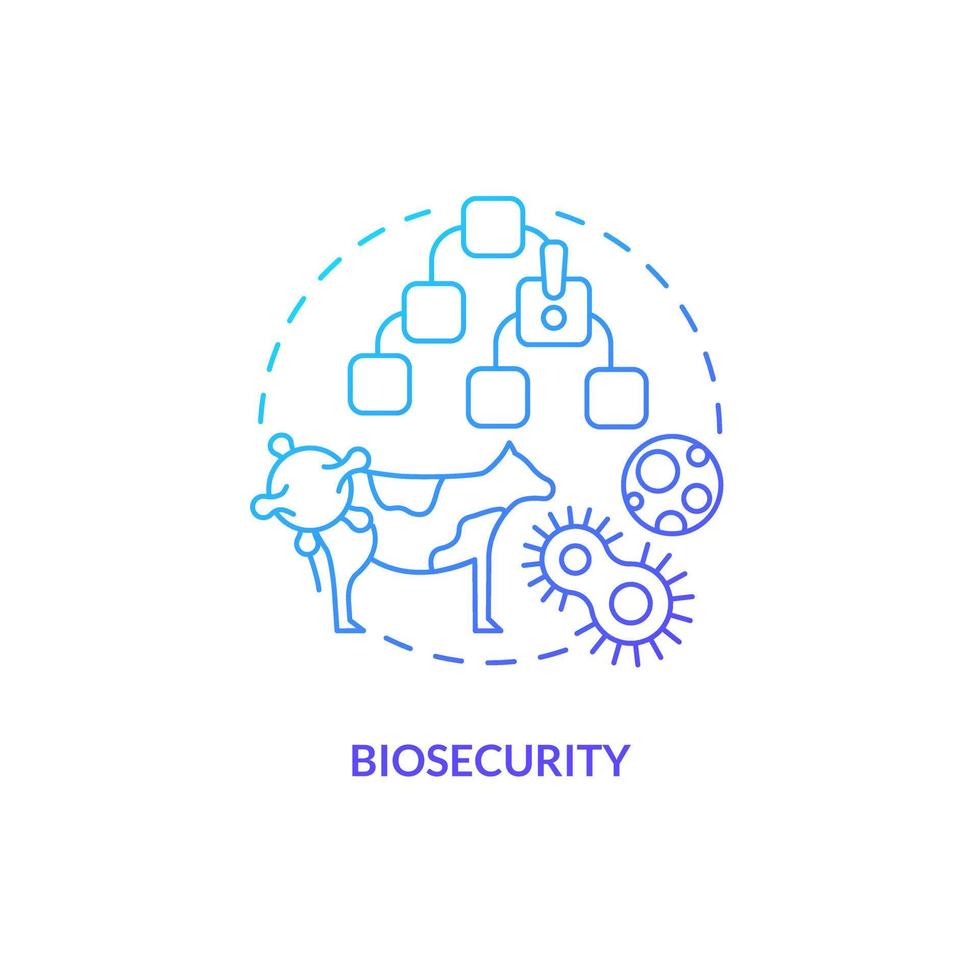 Biosecurity blue gradient concept icon. Hazard danger prevention. Agriculture policy concern abstract idea thin line illustration. Isolated outline drawing vector