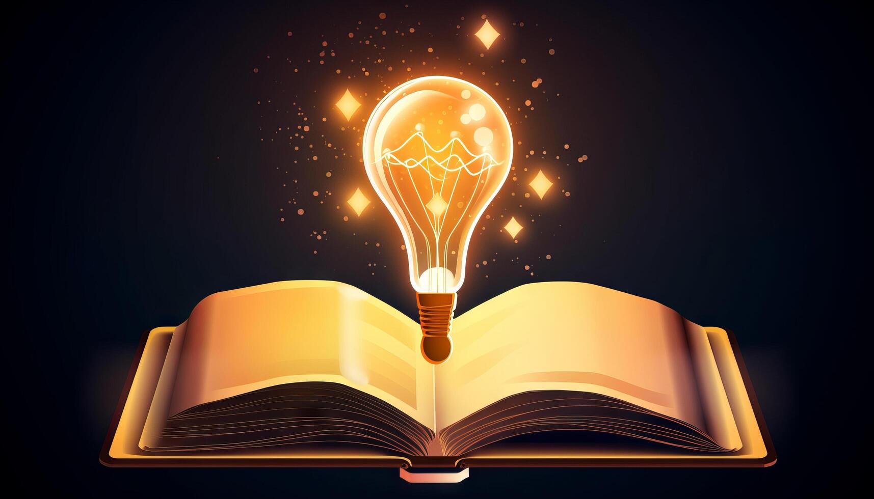 book and lightbulb icon glowing together, symbolizing the enlightening and transformative effects of education. photo