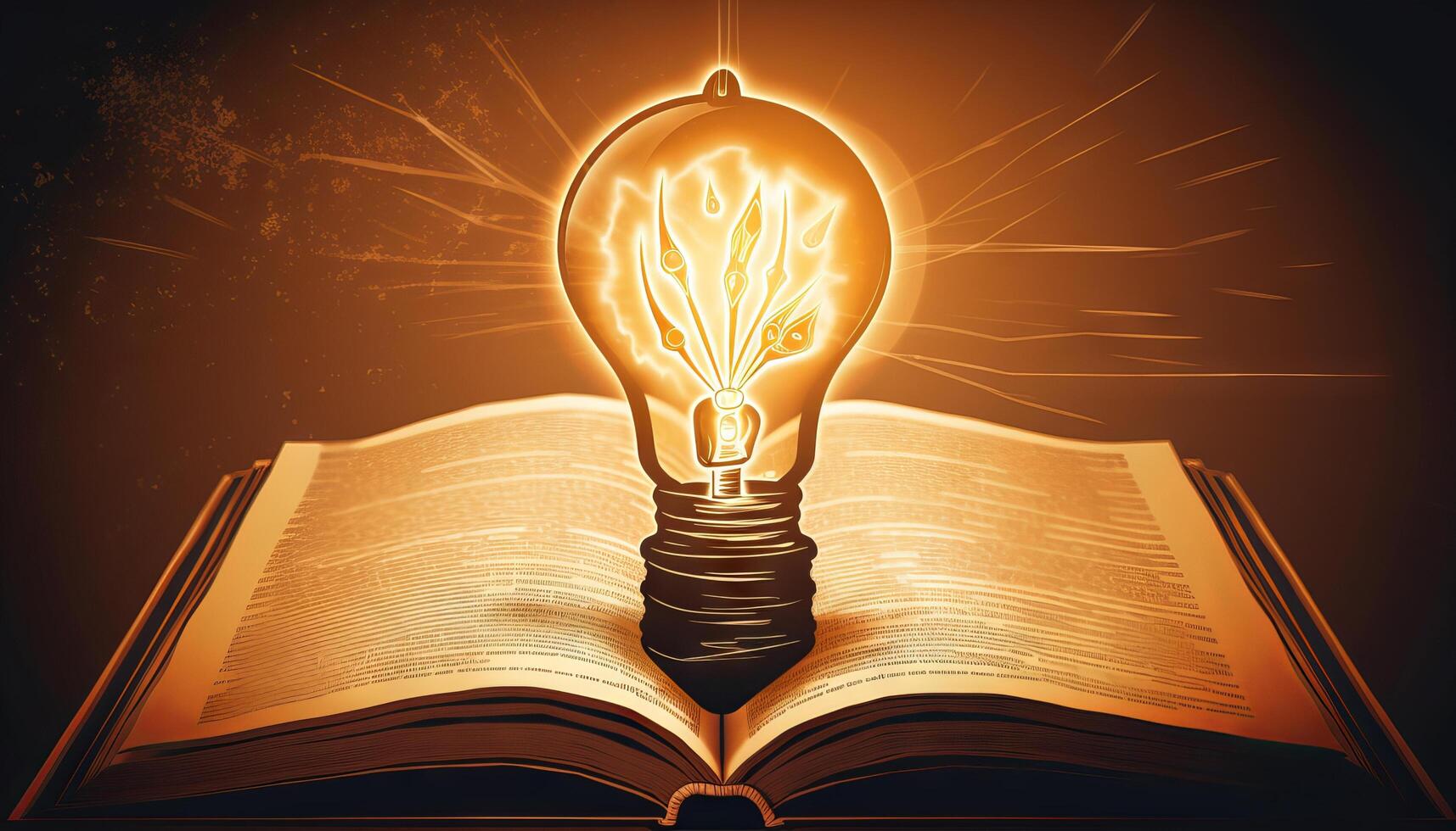 book and lightbulb icon glowing together, symbolizing the enlightening and transformative effects of education. photo