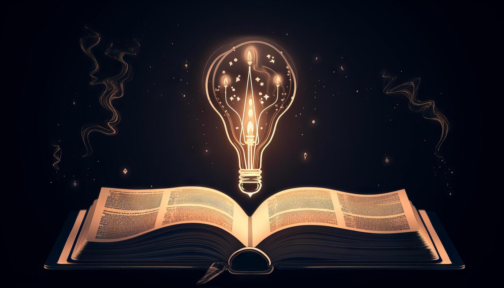 book and lightbulb icon glowing together, symbolizing the enlightening and transformative effects of education. photo