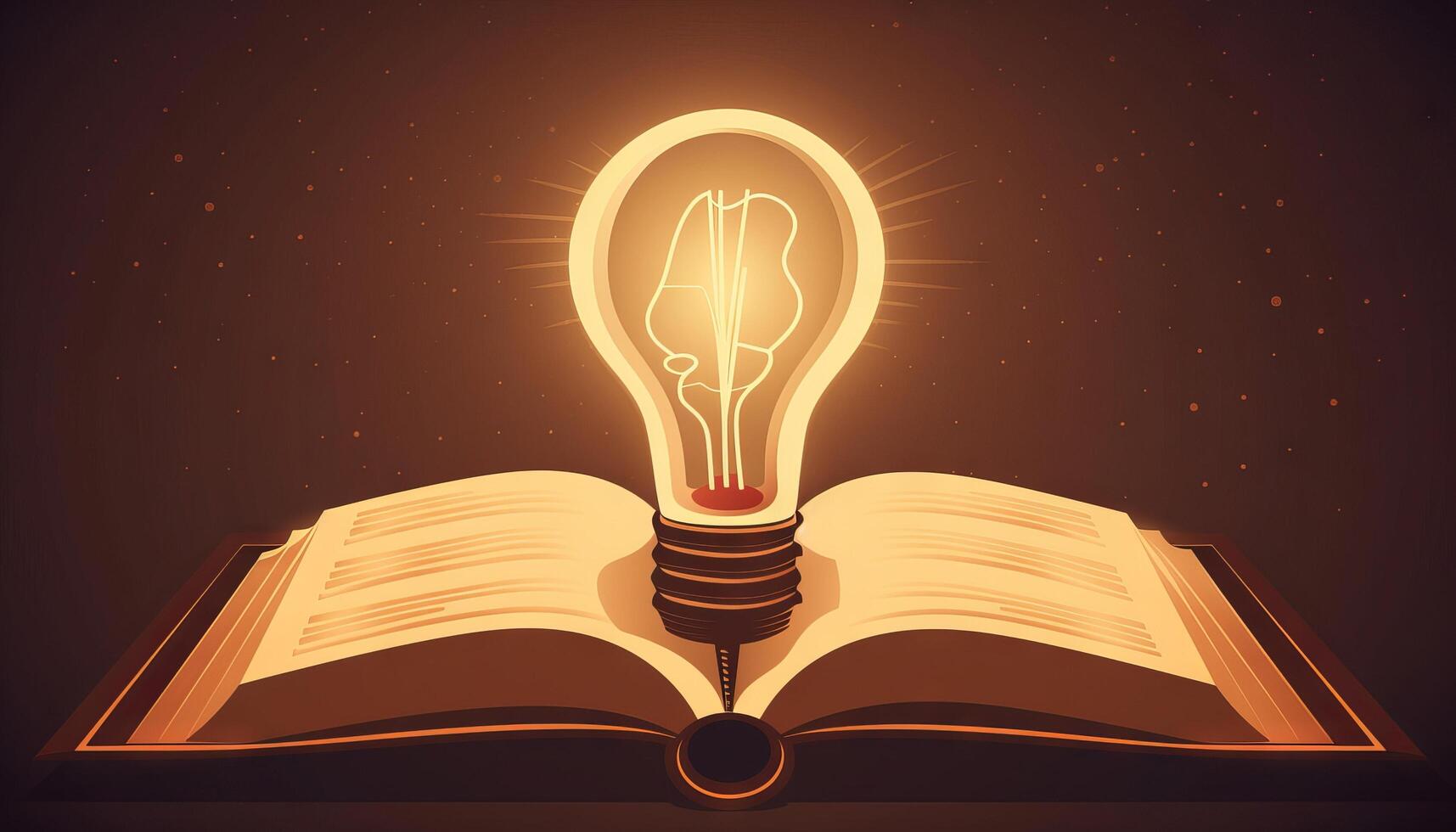 book and lightbulb icon glowing together, symbolizing the enlightening and transformative effects of education. photo