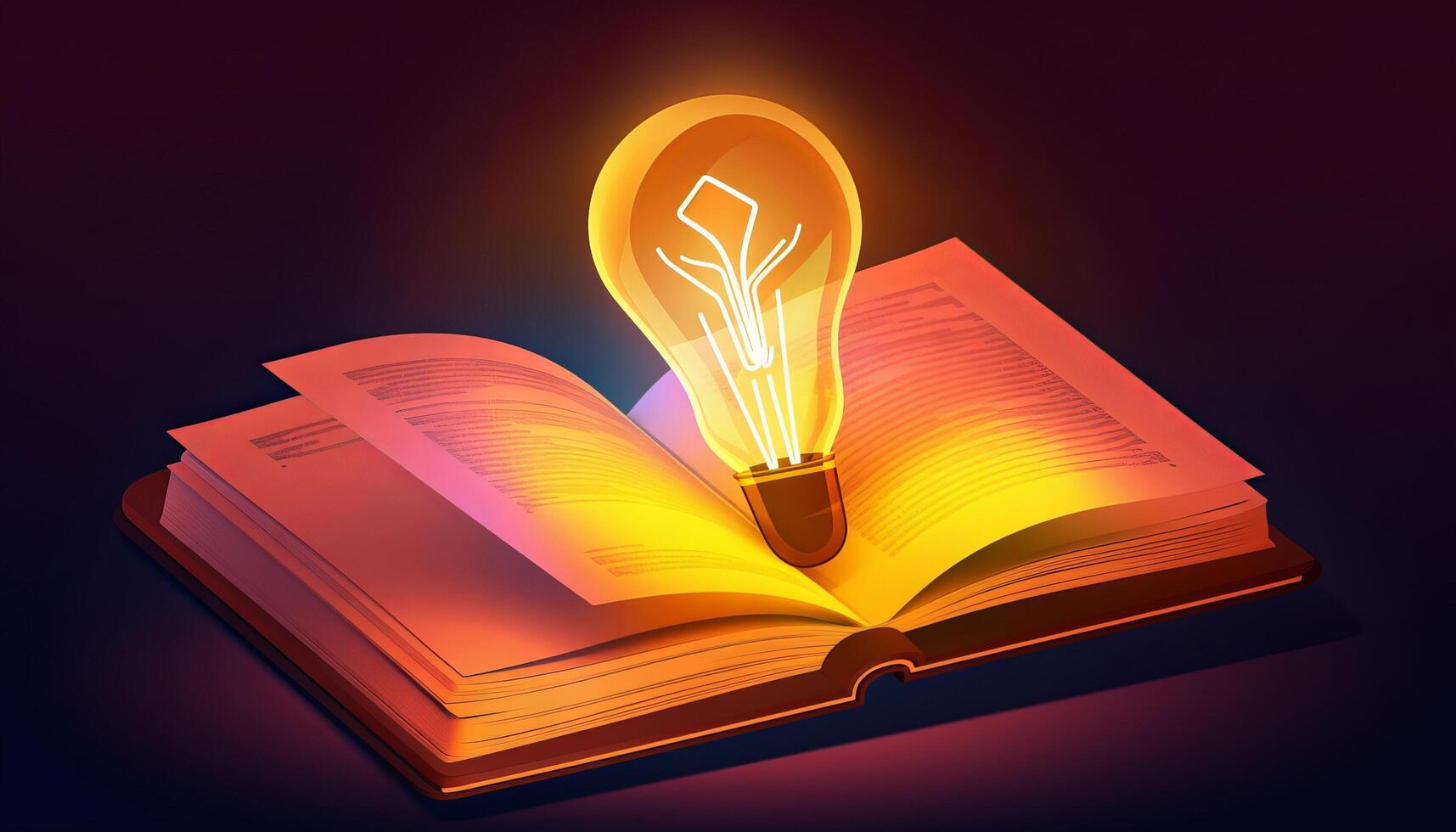 book and lightbulb icon glowing together, symbolizing the enlightening and transformative effects of education. photo