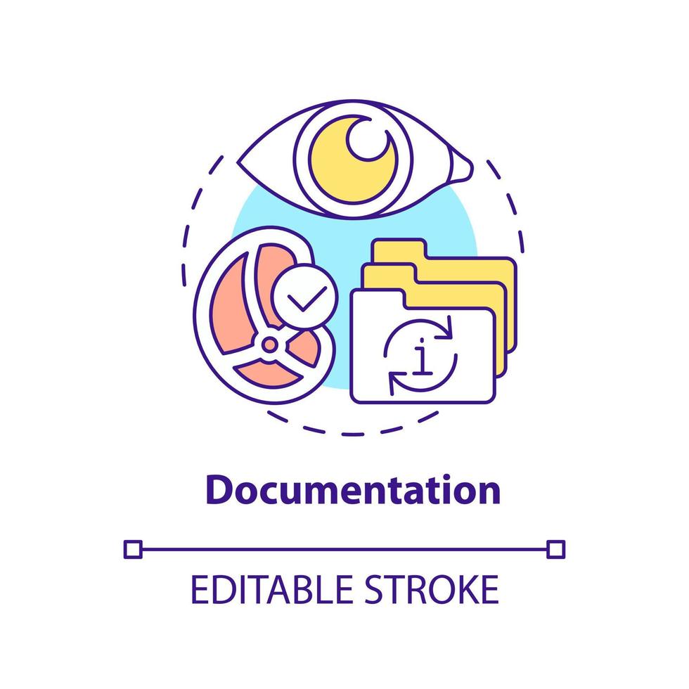 Documentation concept icon. Keep records in order. Planning approach to HACCP abstract idea thin line illustration. Isolated outline drawing. Editable stroke vector