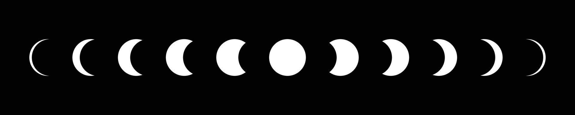 Luna etapas astronomía ciclo vector
