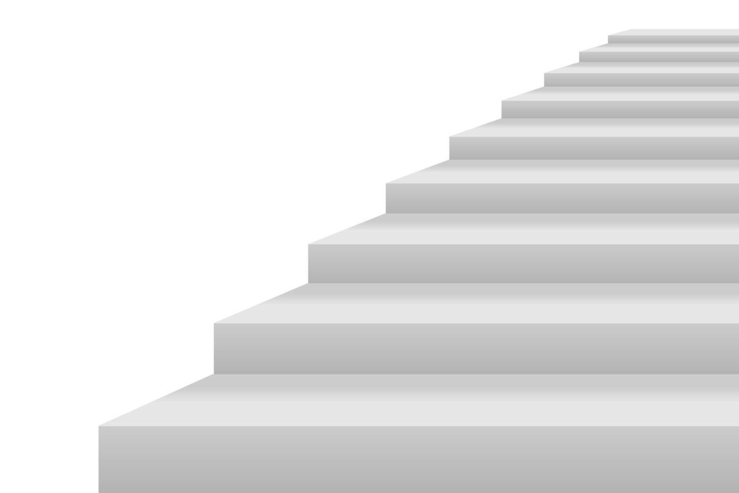 3d blanco blanco escaleras. vector