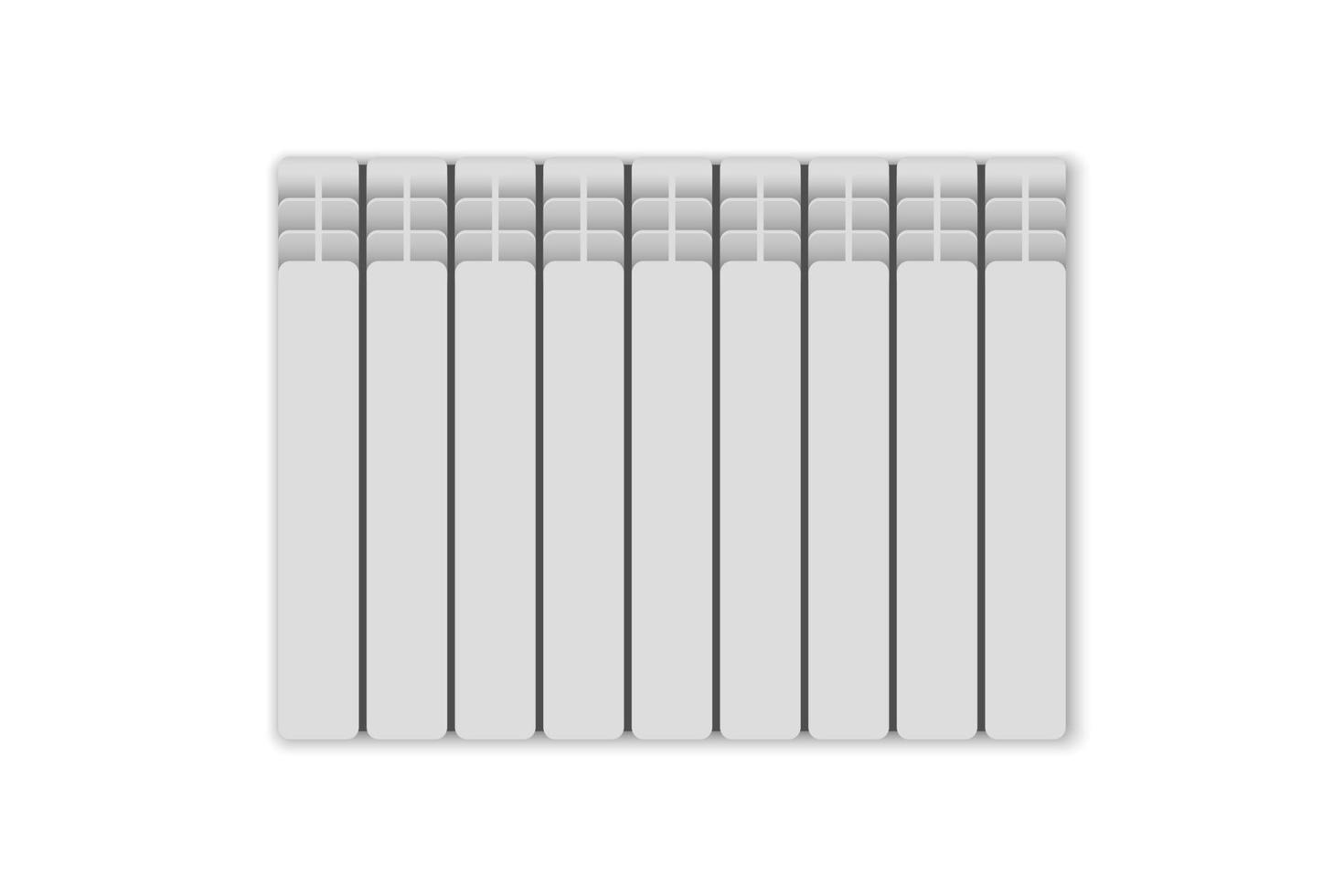 3d realistic heating battery. Radiator isolated vector