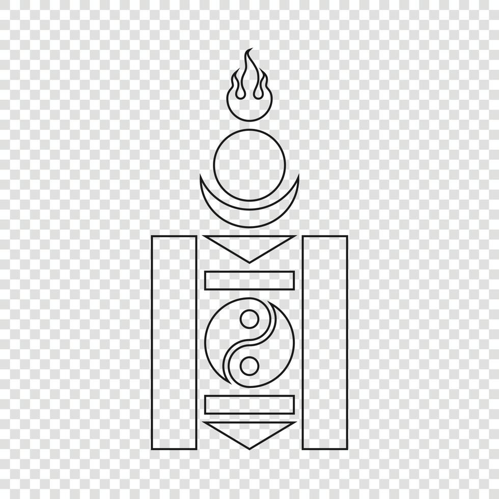 Thin line emblem of Mongolia vector