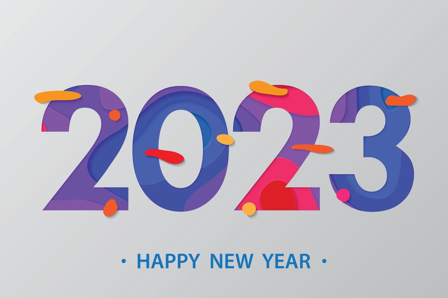2023 New Year cut paper background. vector