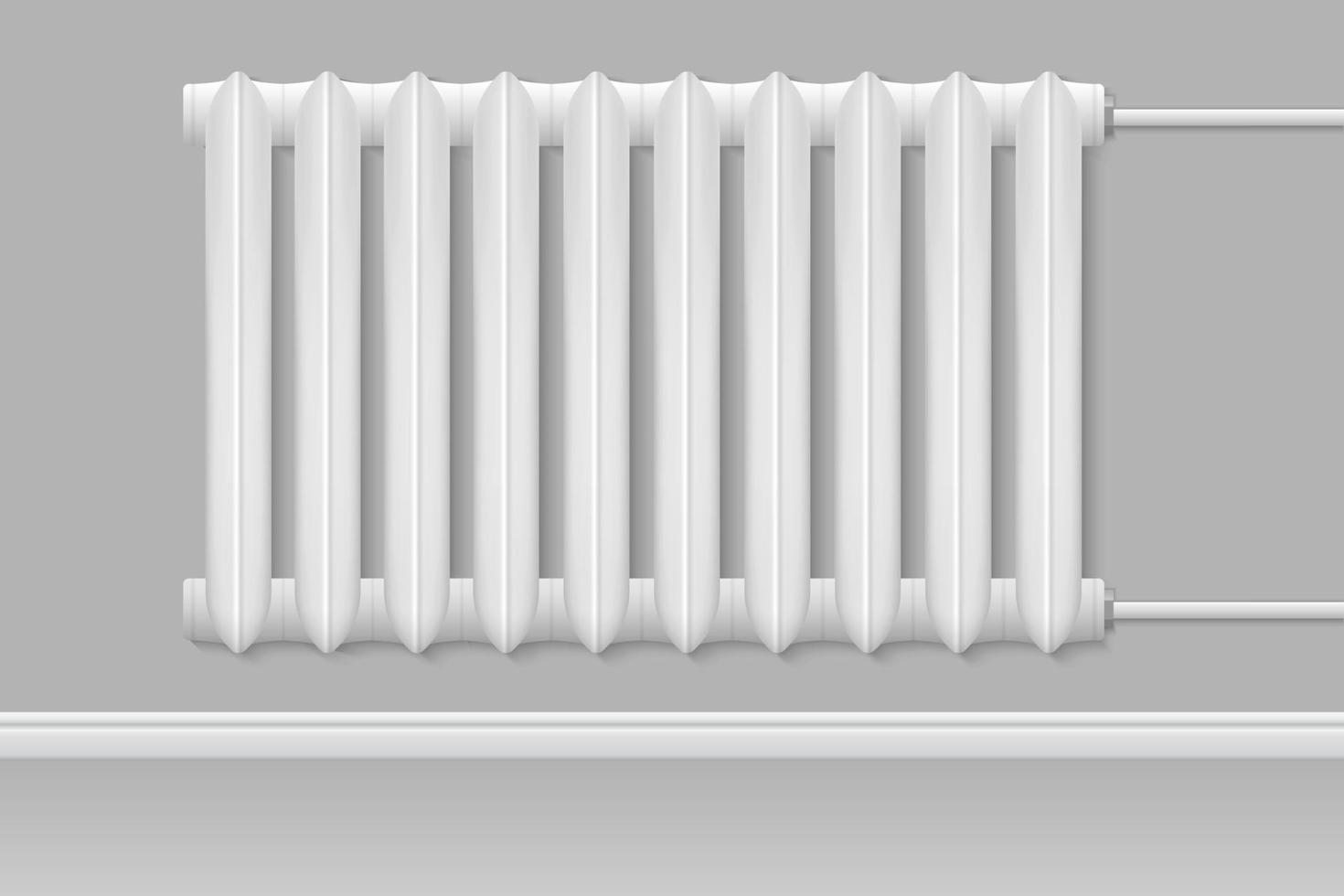 3d realistic heating battery. Radiator isolated vector