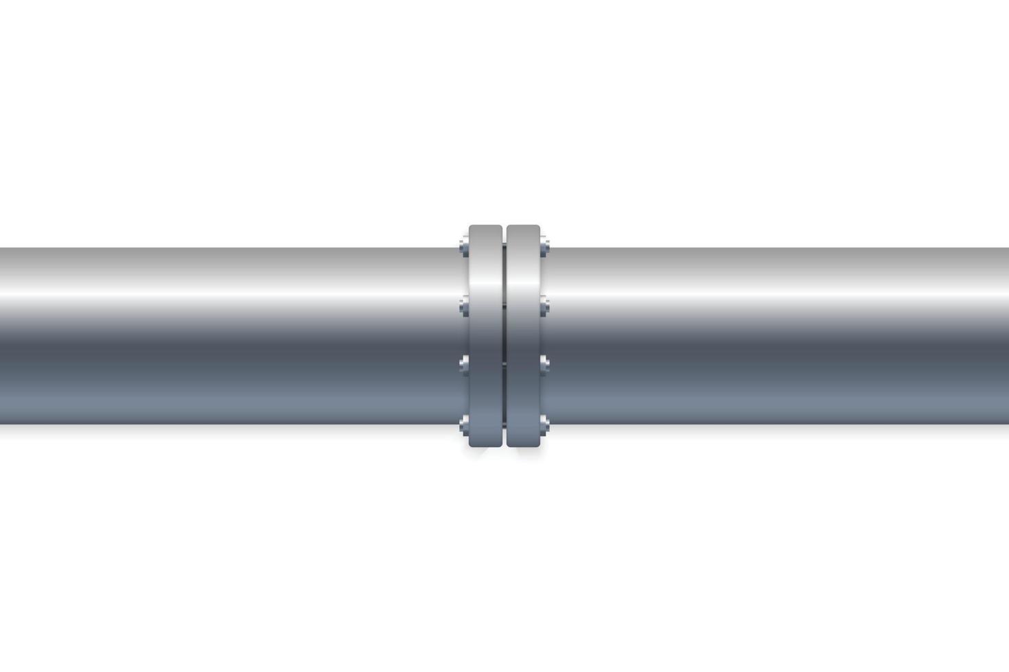 3d realistic pipe with piping system vector