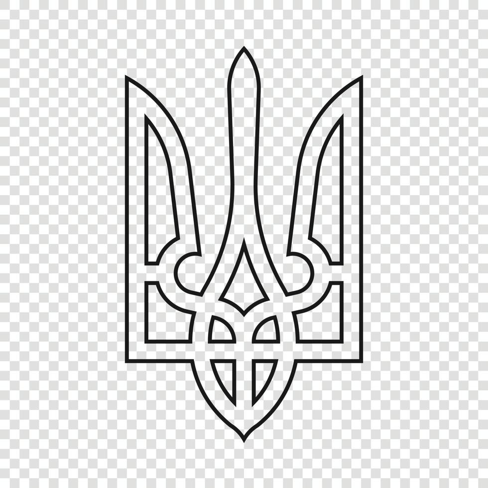 Thin line emblem of Ukraine. National symbol vector