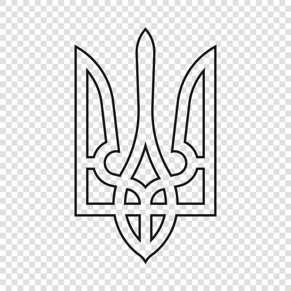 Thin line emblem of Ukraine. National symbol vector