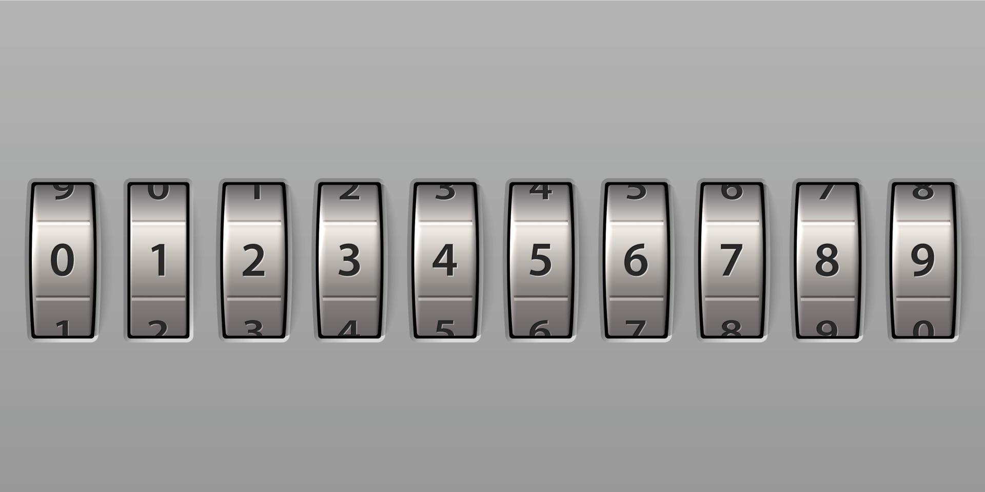 Combination lock number vector
