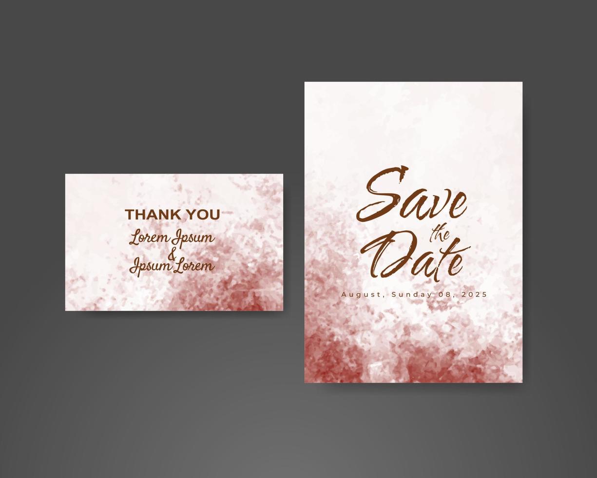 Wedding invitation with abstract watercolor background vector