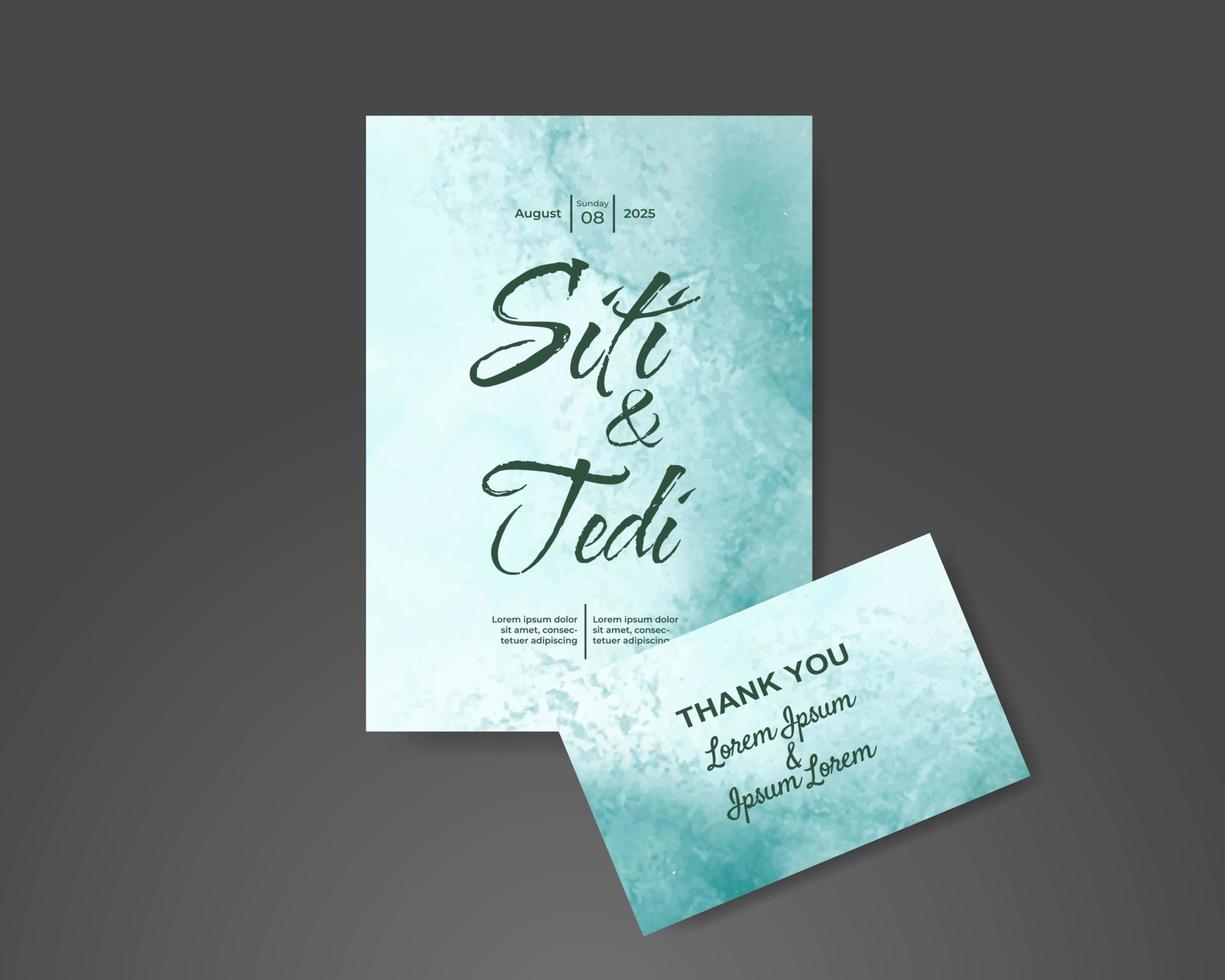 Wedding invitation with abstract watercolor background vector