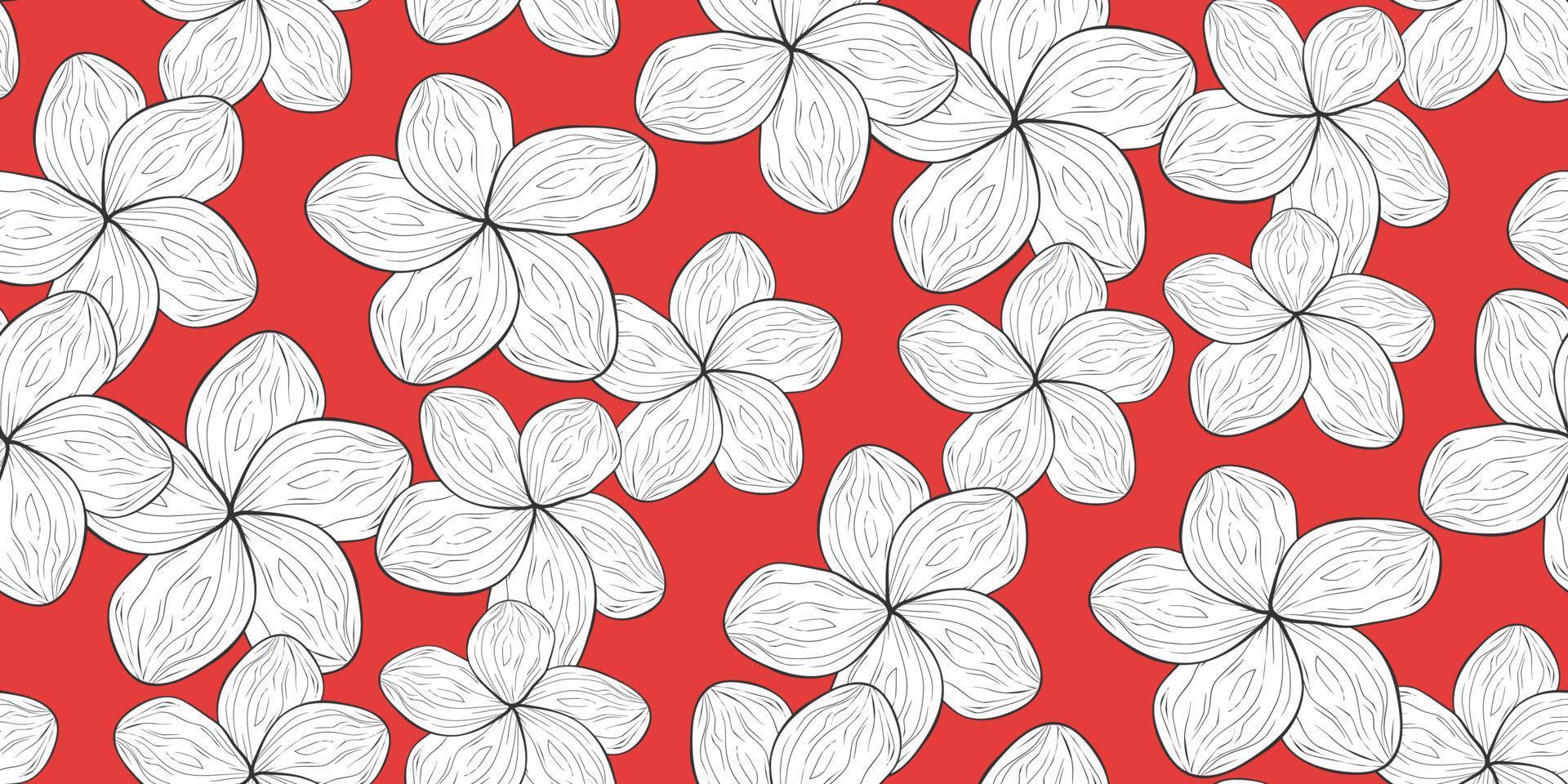 Beautiful sketch flower seamless pattern. Find fill pattern on swatches vector