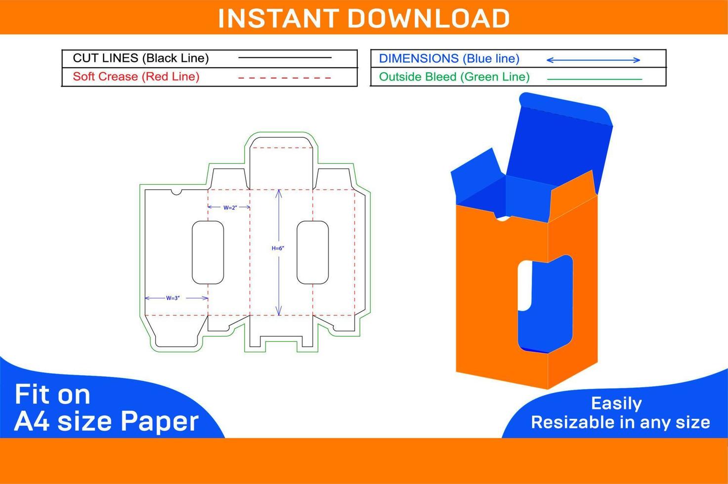 Vape juice packaging box dieline template and 3D box design Box dieline vector