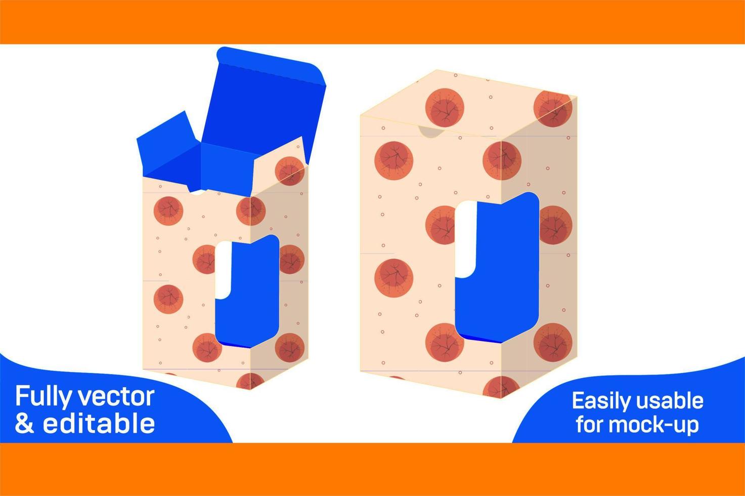 Vape juice packaging box dieline template and 3D box design 3D box vector