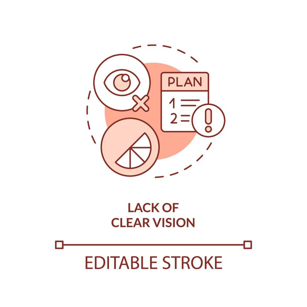 Lack of clear vision orange concept icon. Poor planning. Brand longevity challenge abstract idea thin line illustration. Isolated outline drawing. Editable stroke vector