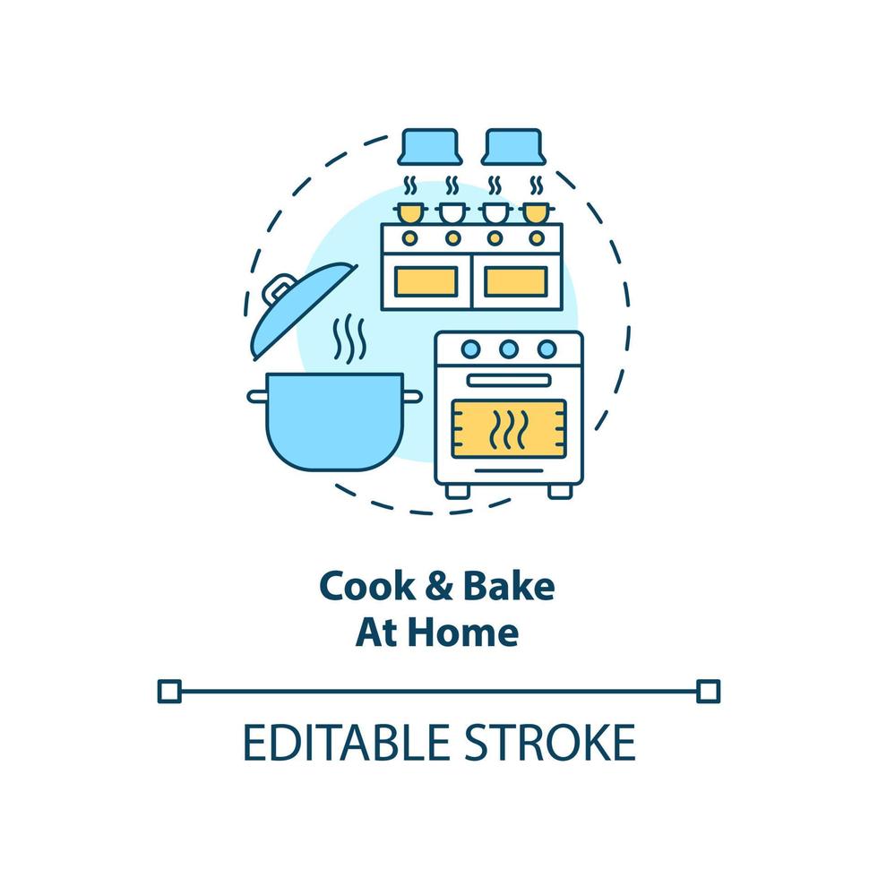 Warm up room with oven concept icon. Money saving habits. Reduce costs. Efficiency abstract idea thin line illustration. Isolated outline drawing. Editable stroke vector