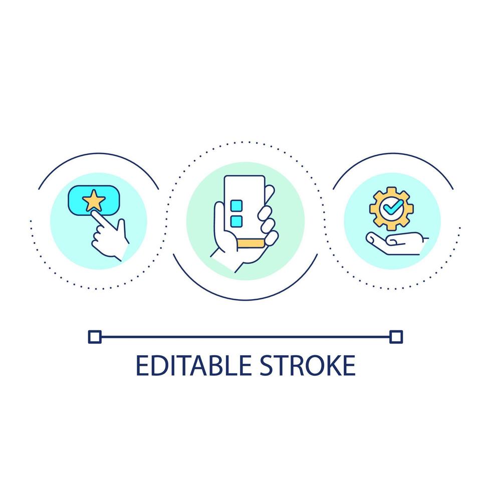 Tasks instructions loop concept icon. Assignment. Work duties. Job responsibilities. Plan checklist abstract idea thin line illustration. Isolated outline drawing. Editable stroke vector