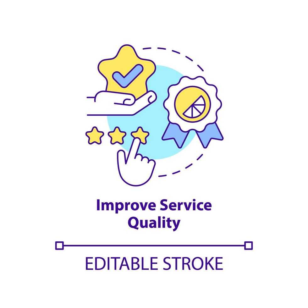 Improve service quality concept icon. Ambient scenting marketing bonus abstract idea thin line illustration. Feedback. Isolated outline drawing. Editable stroke vector