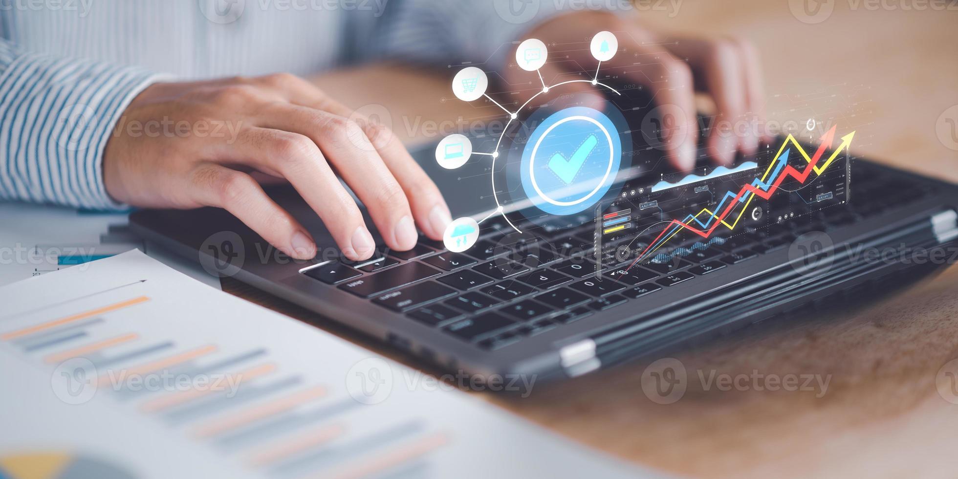 Businessman reading graph report and business statistics charts ,Analysis and improvement of corporate strategy ,Statistics and Data Concepts ,update annual budget accounts ,business growth graph photo