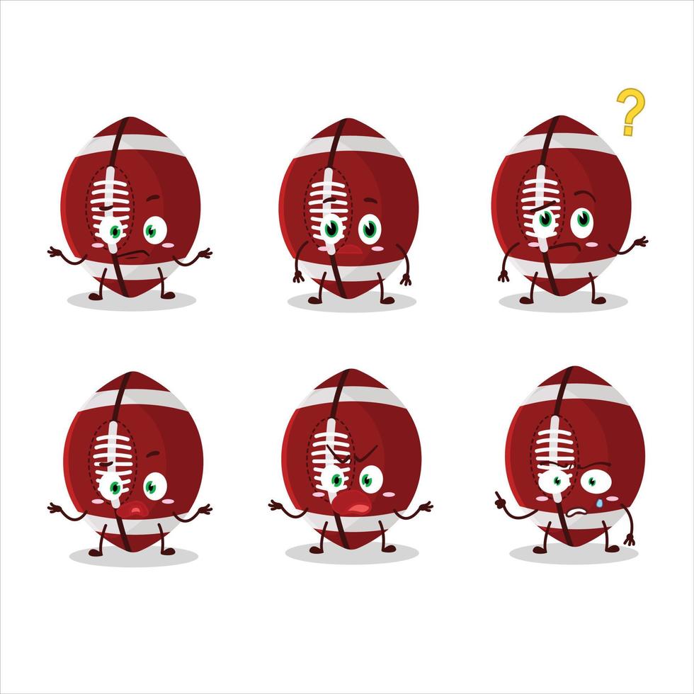 Cartoon character of rugby ball with what expression vector