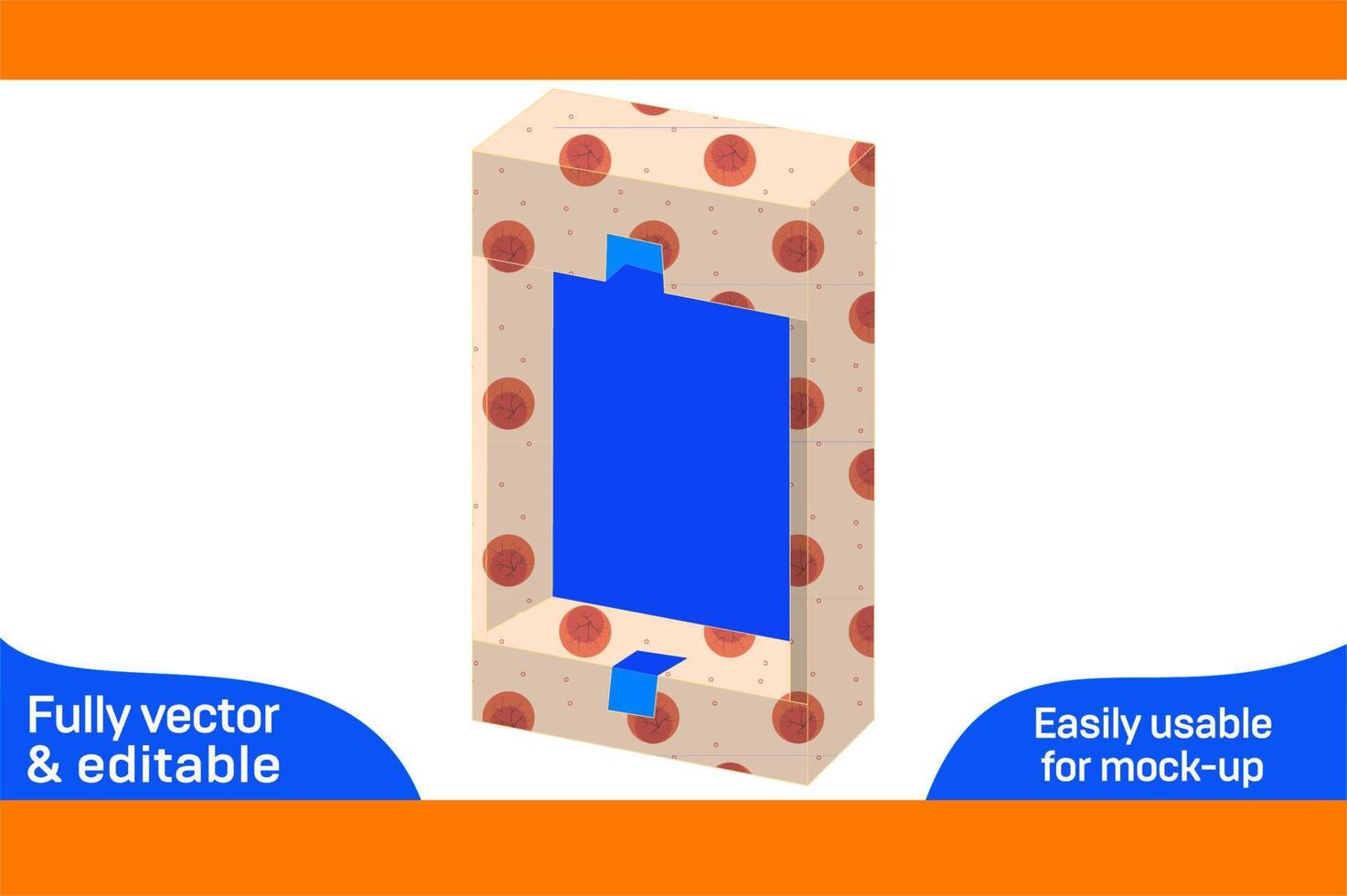 Vape pen box dieline template and 3D box design 3D box vector