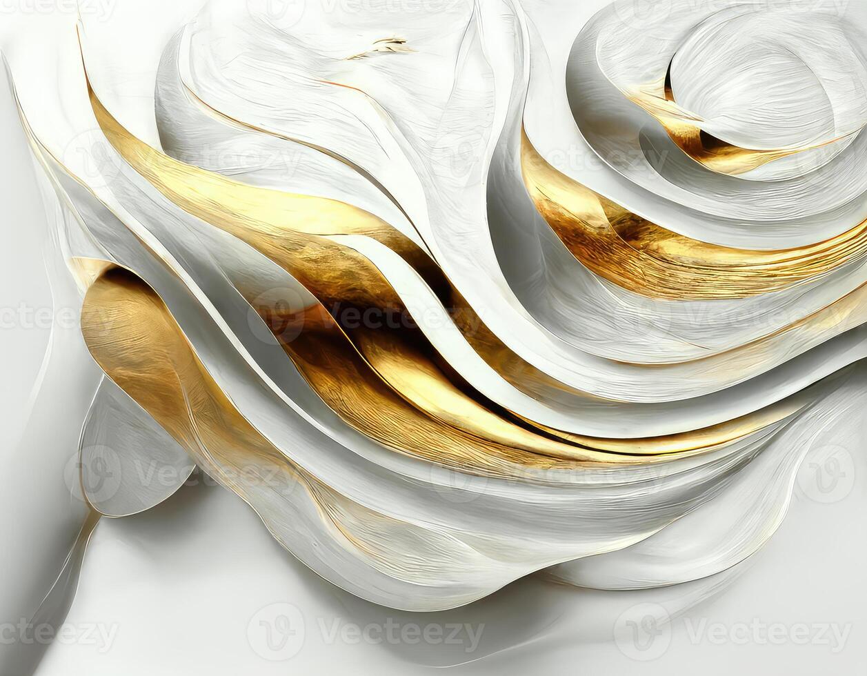 Abstract white golden grunge wavy background. photo