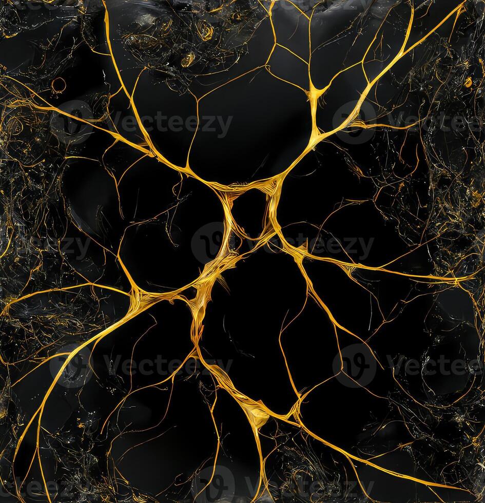 Abstract black golden grunge marble texture background. photo