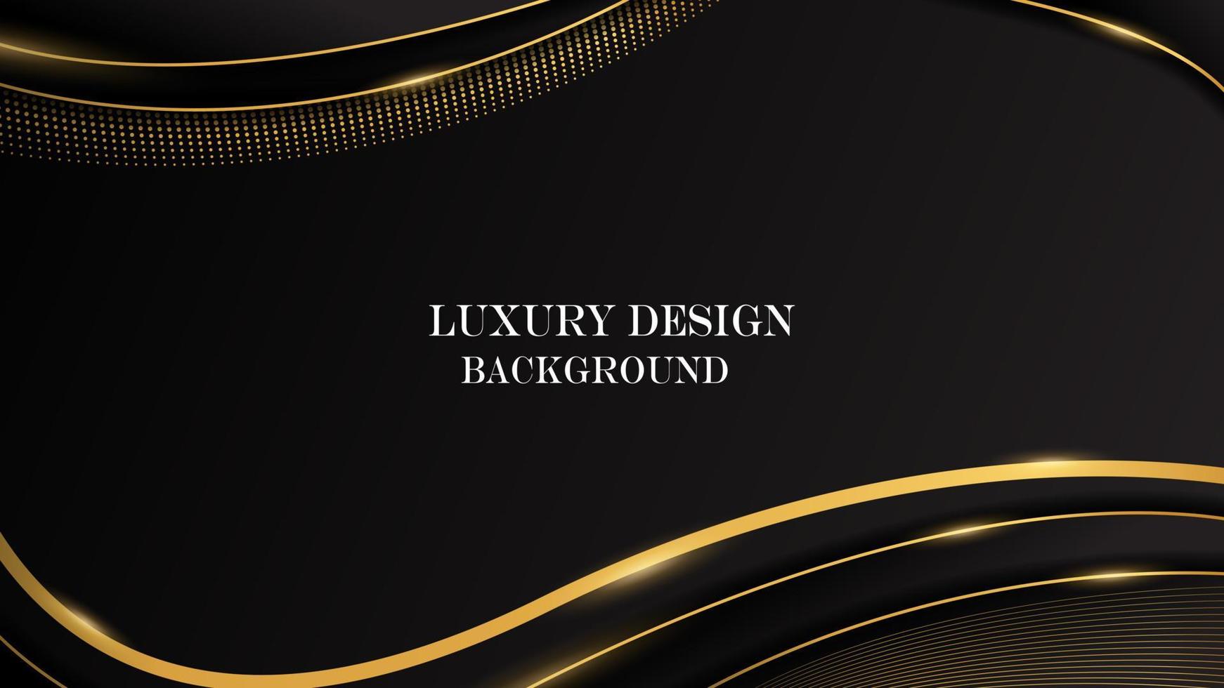 lujo resumen negro con brillante ondulado oro línea antecedentes vector. lujo elegante tema diseño vector