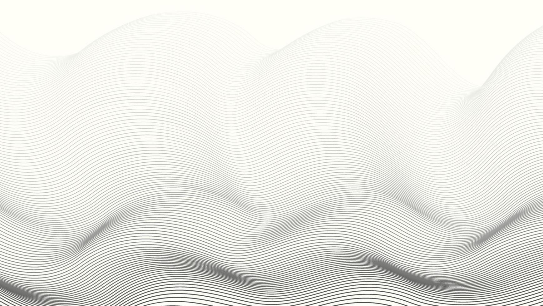 Monochrome minimalist background. Vector horizontal background with digital wavy pattern.