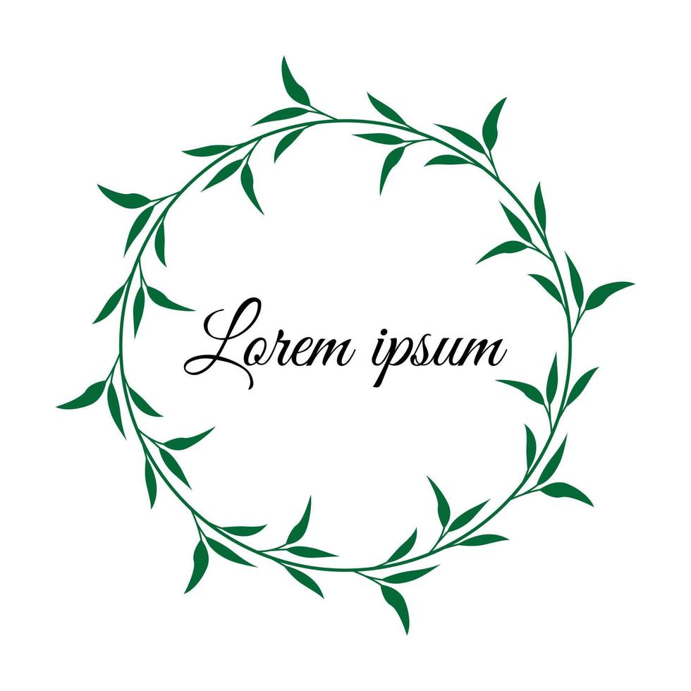 Hand drawn floral frames with flowers, branch and leaves. Wreath. Elegant logo template. Vector illustration for labels, branding business identity, wedding invitation