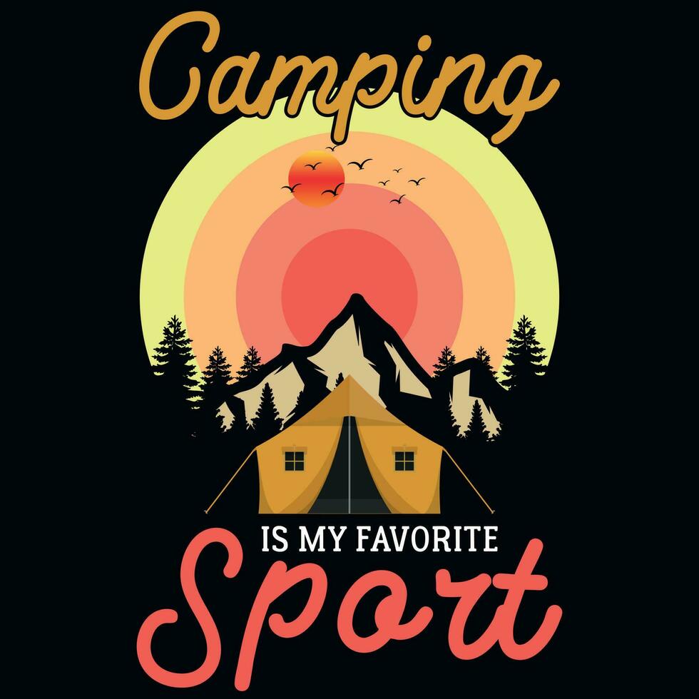 diseño de camiseta de campamento vector