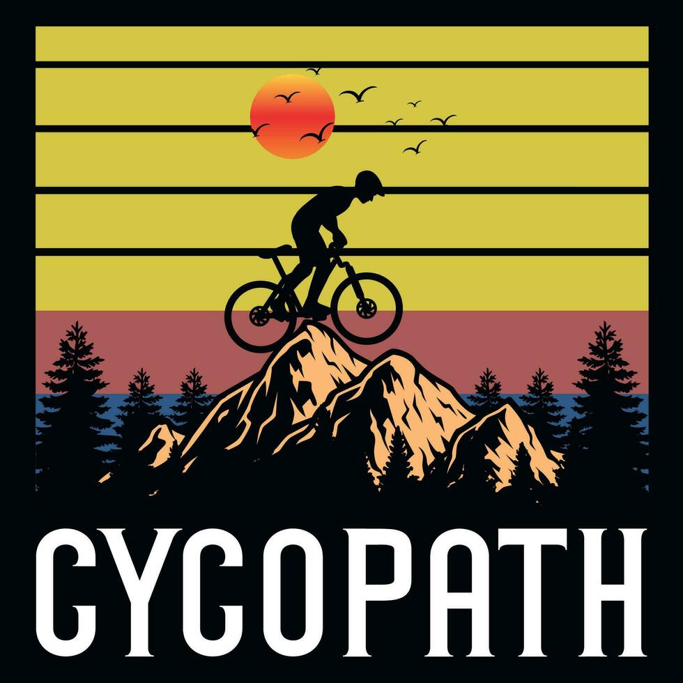 Mountain biking graphics tshirt design vector