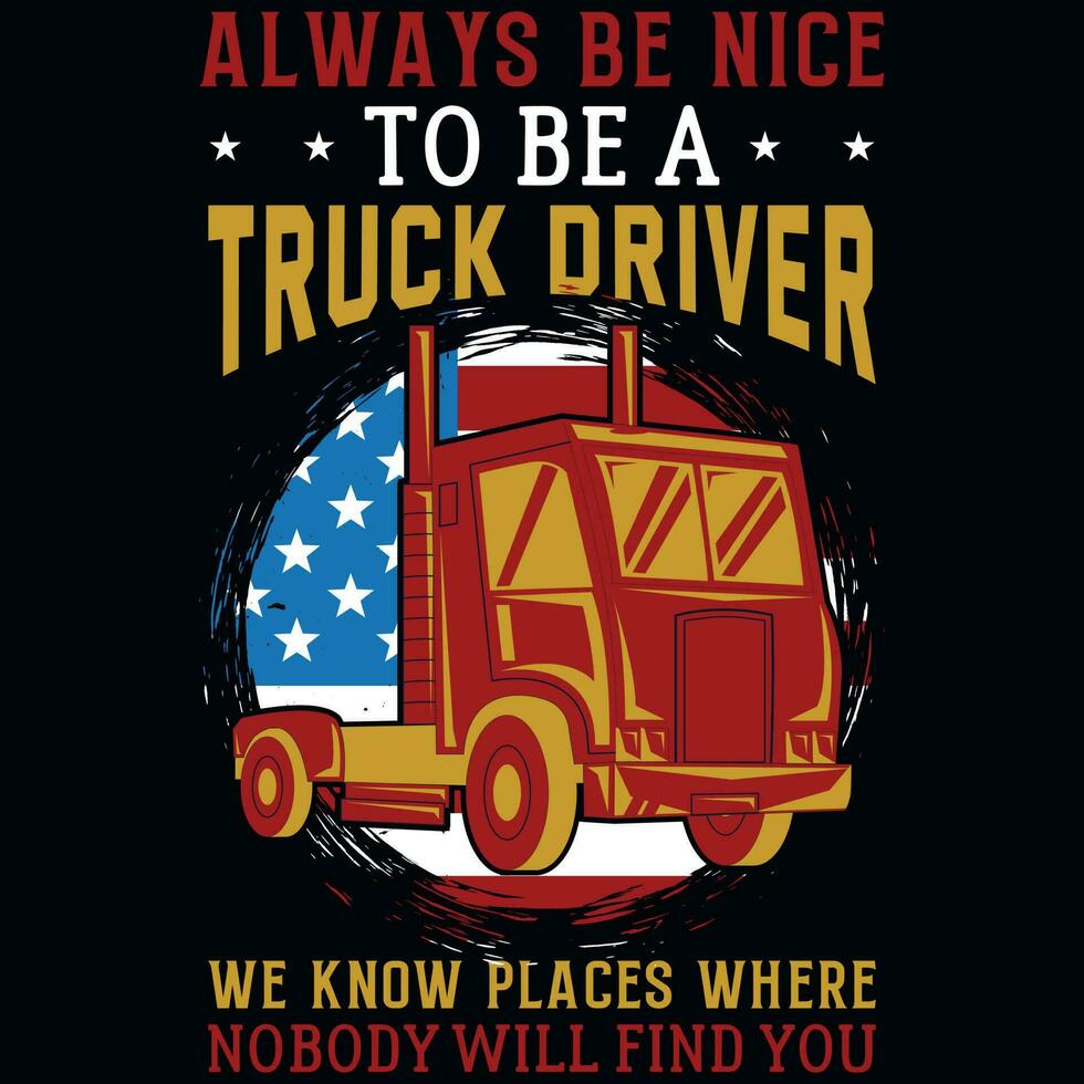 Truck driver graphics tshirt design vector