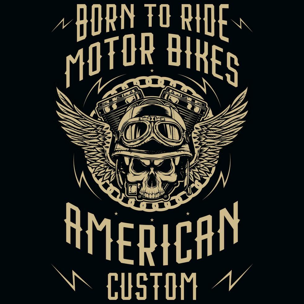 Motorcycle rider vintages tshirt design vector