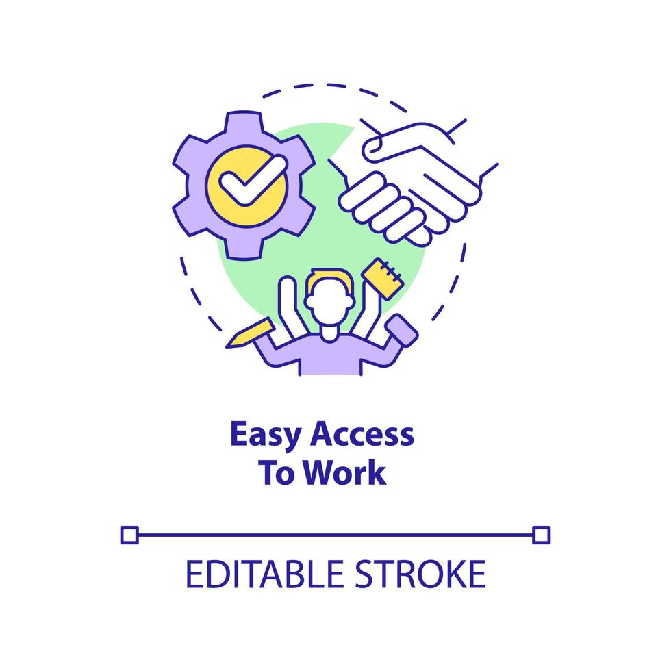 Easy access to work concept icon. Employment. Advantage of formal education abstract idea thin line illustration. Isolated outline drawing. Editable stroke vector