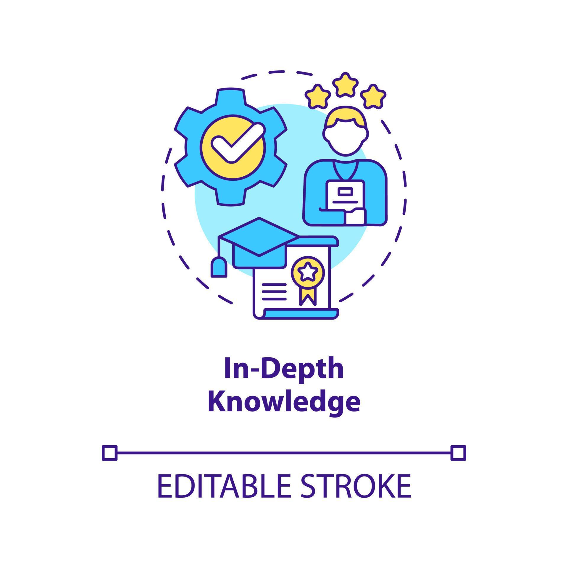 In depth knowledge concept icon. Professional skills. Industry specific