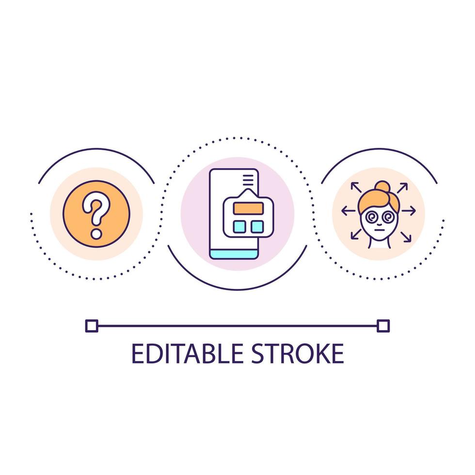 Website navigation mistake loop concept icon. Information architecture. User experience design abstract idea thin line illustration. Isolated outline drawing. Editable stroke vector
