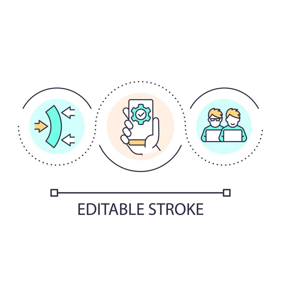 Application usability loop concept icon. Flexible shortcuts. User experience design principle abstract idea thin line illustration. Isolated outline drawing. Editable stroke vector