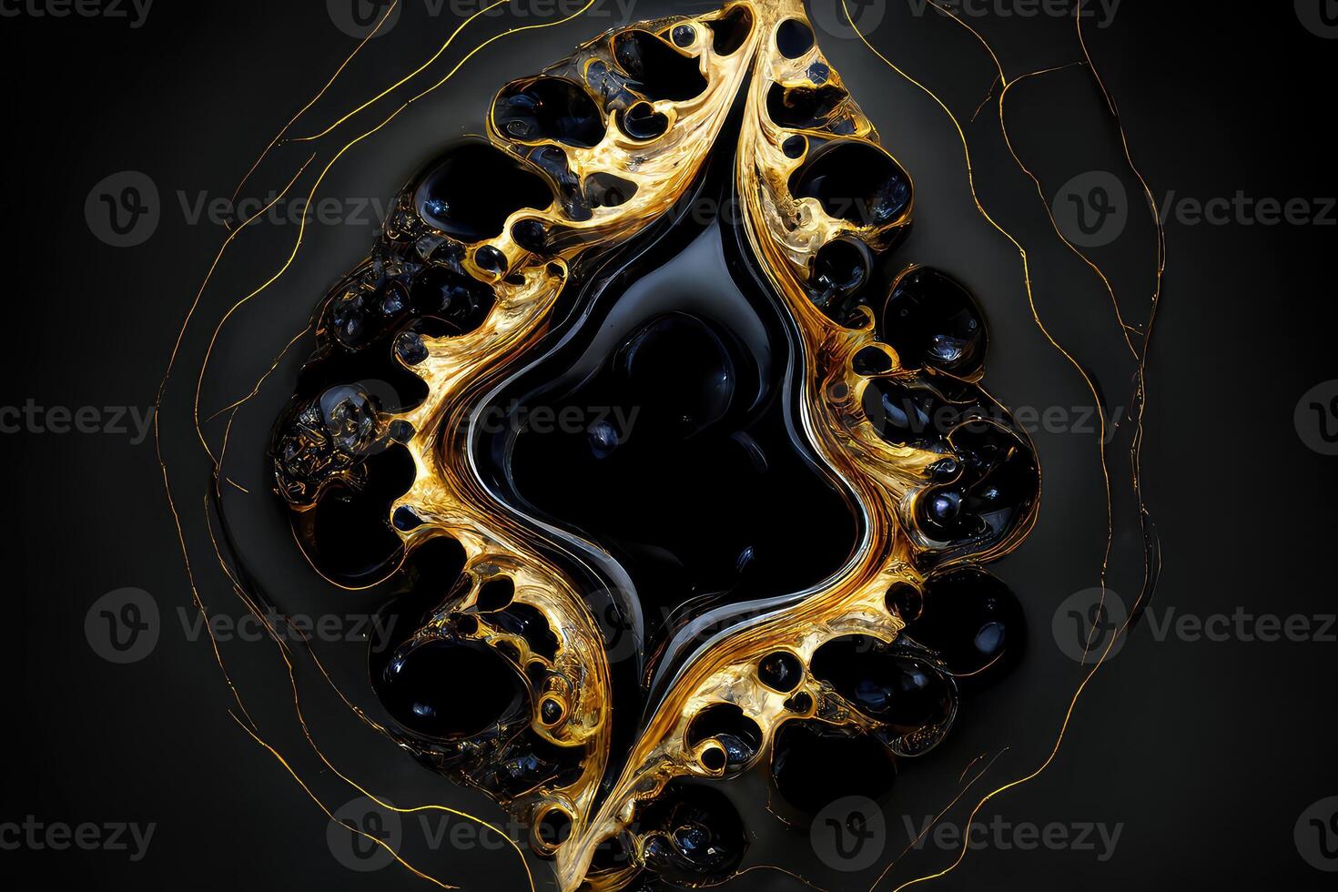 Abstract black golden glossy texture background. photo