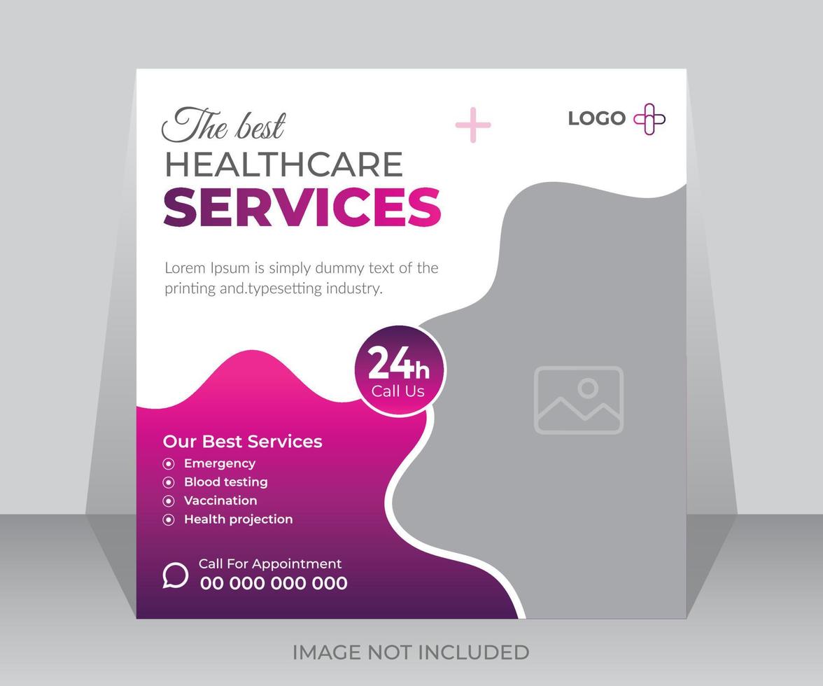 Modern medical healthcare services online webinar social media post ads banner template design for medical or doctors vector