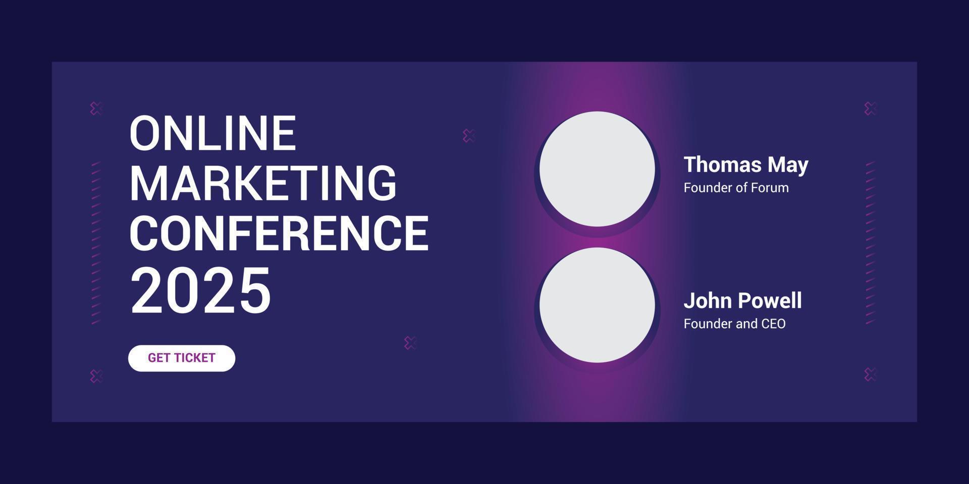 Business conference web banner template vector