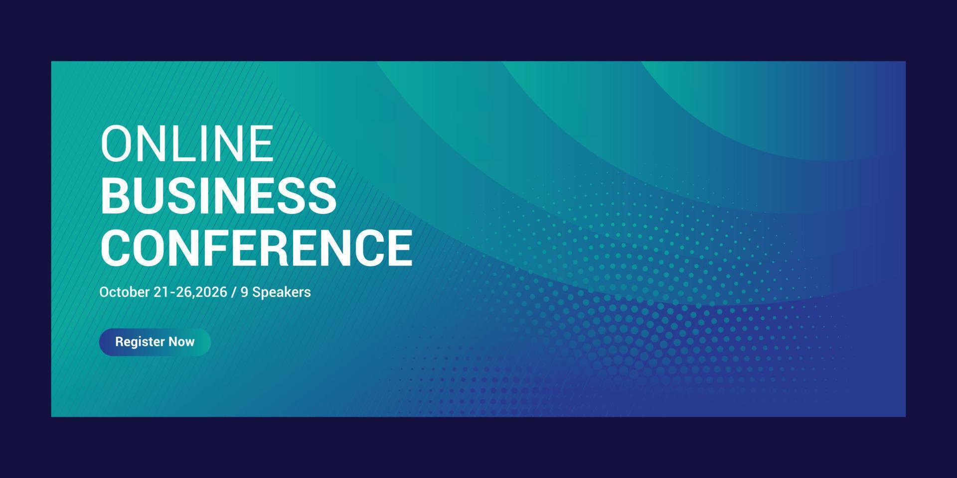 Business conference web banner template vector