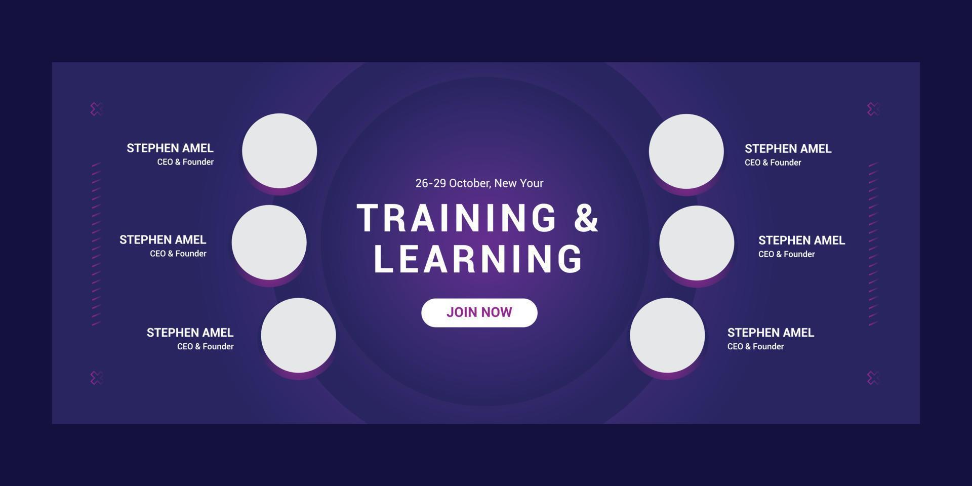 Business conference web banner template vector