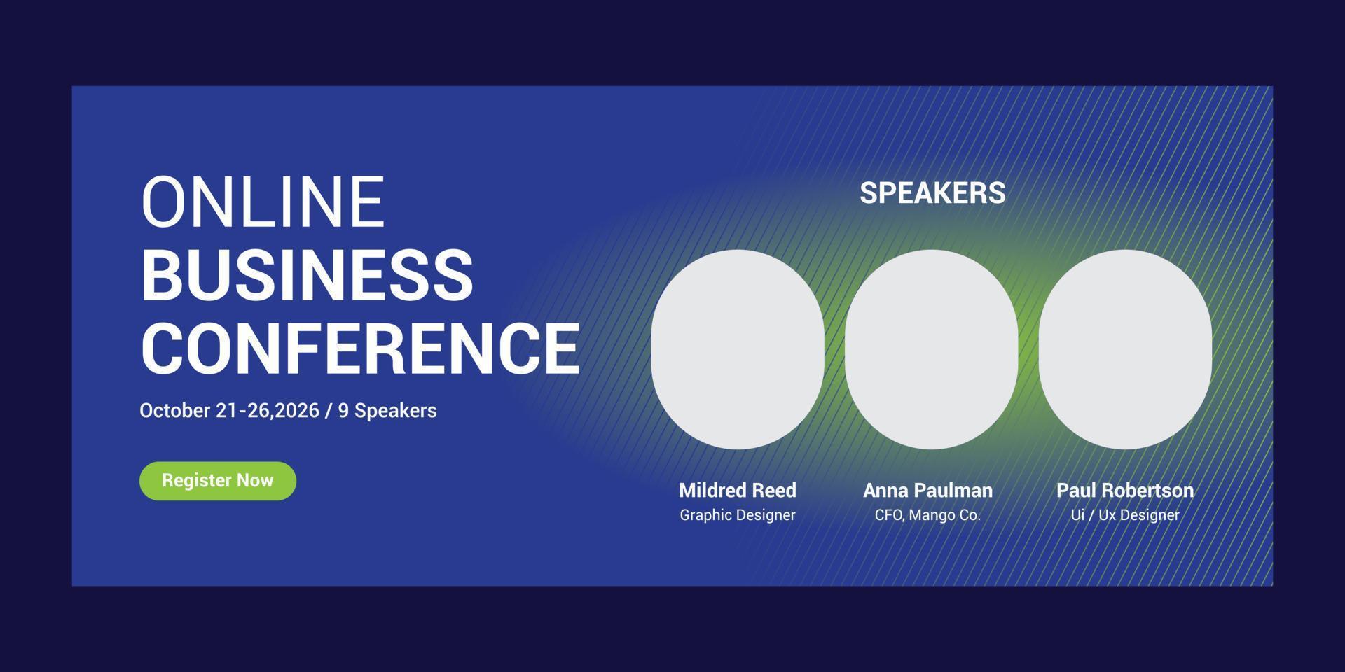 Business conference web banner template vector