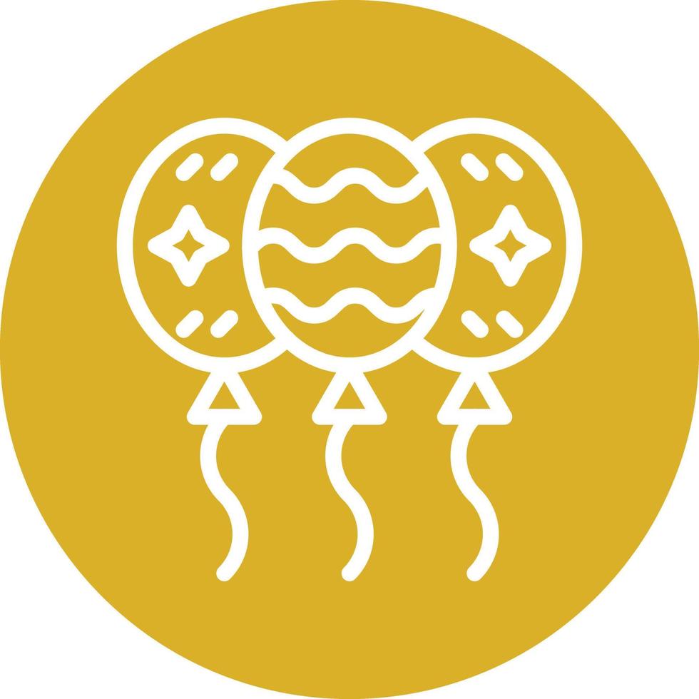 New Year Balloons Vector Icon Design